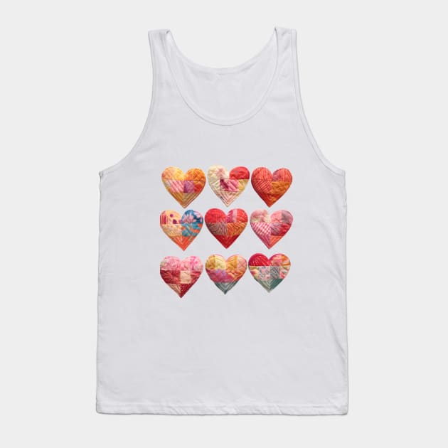 Patchwork Hearts Collection Tank Top by Mistywisp